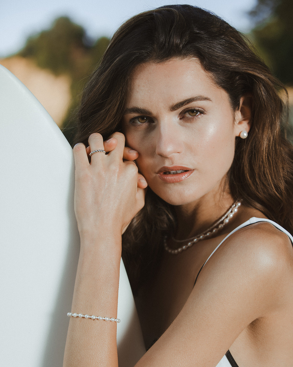 Damen Perlenarmband mit Mondstein