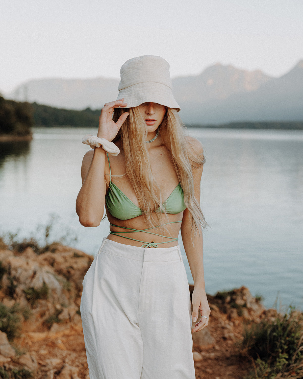 Sunny- Bucket Hat in beige - aus 100% Baumwolle