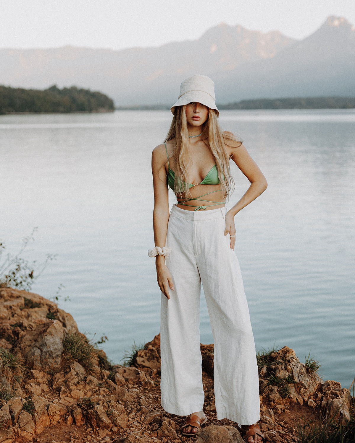 Sunny- Bucket Hat in beige - aus 100% Baumwolle