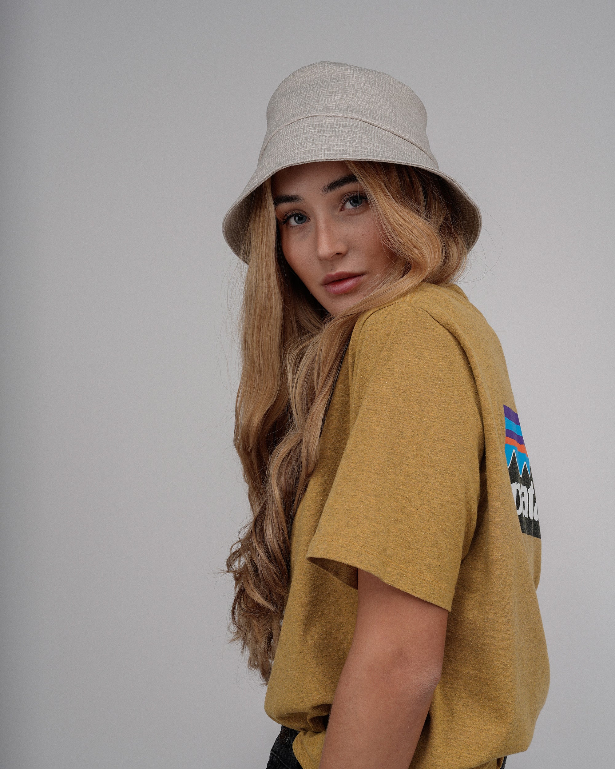 Damen Fischerhut aus 100% Baumwolle in Beige