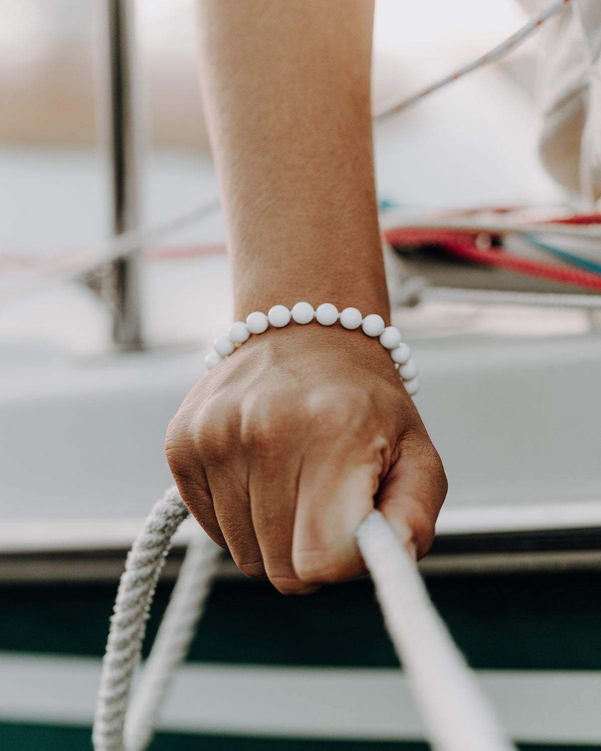 White Summer Armband