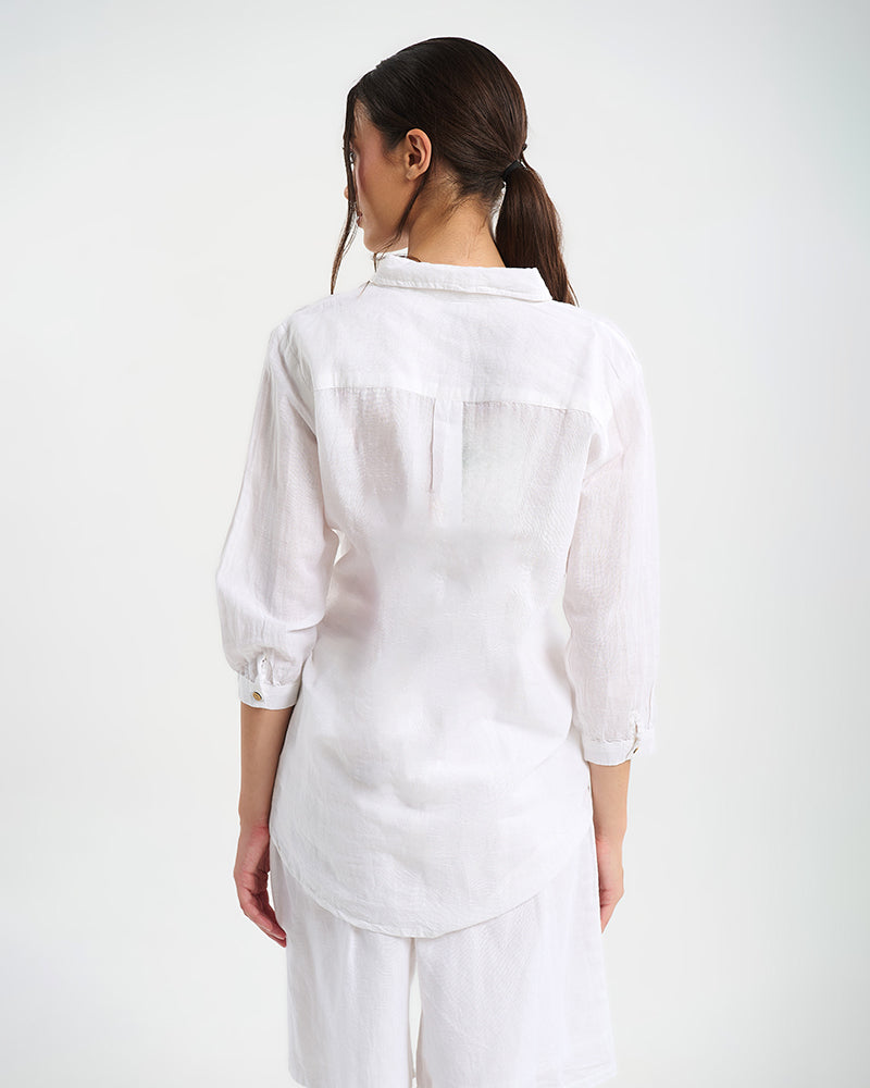 Weißes Baumwoll-Shirt aus 100 % Baumwolle