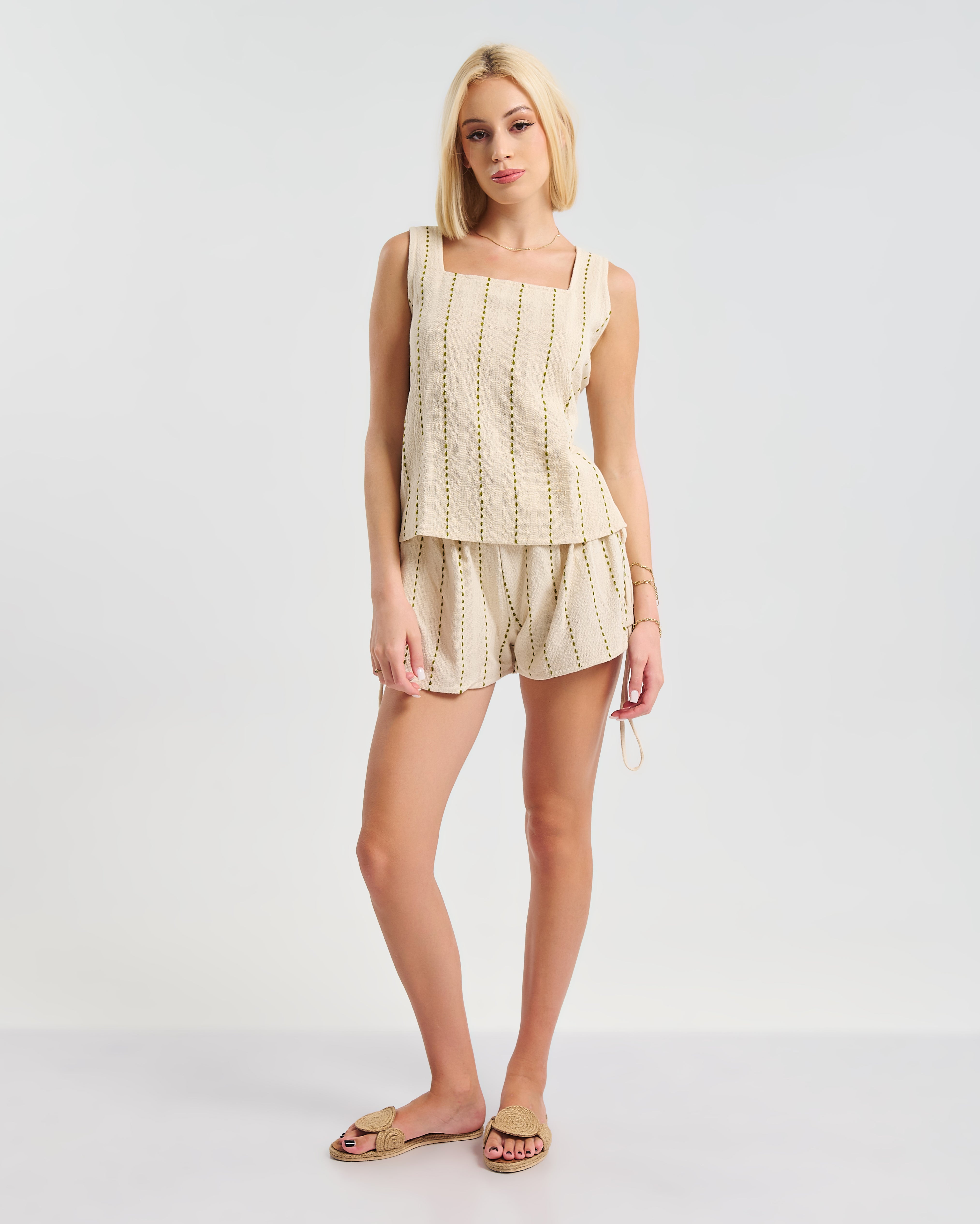 Damen Oberteil aus 100% Baumwolle in Beige
