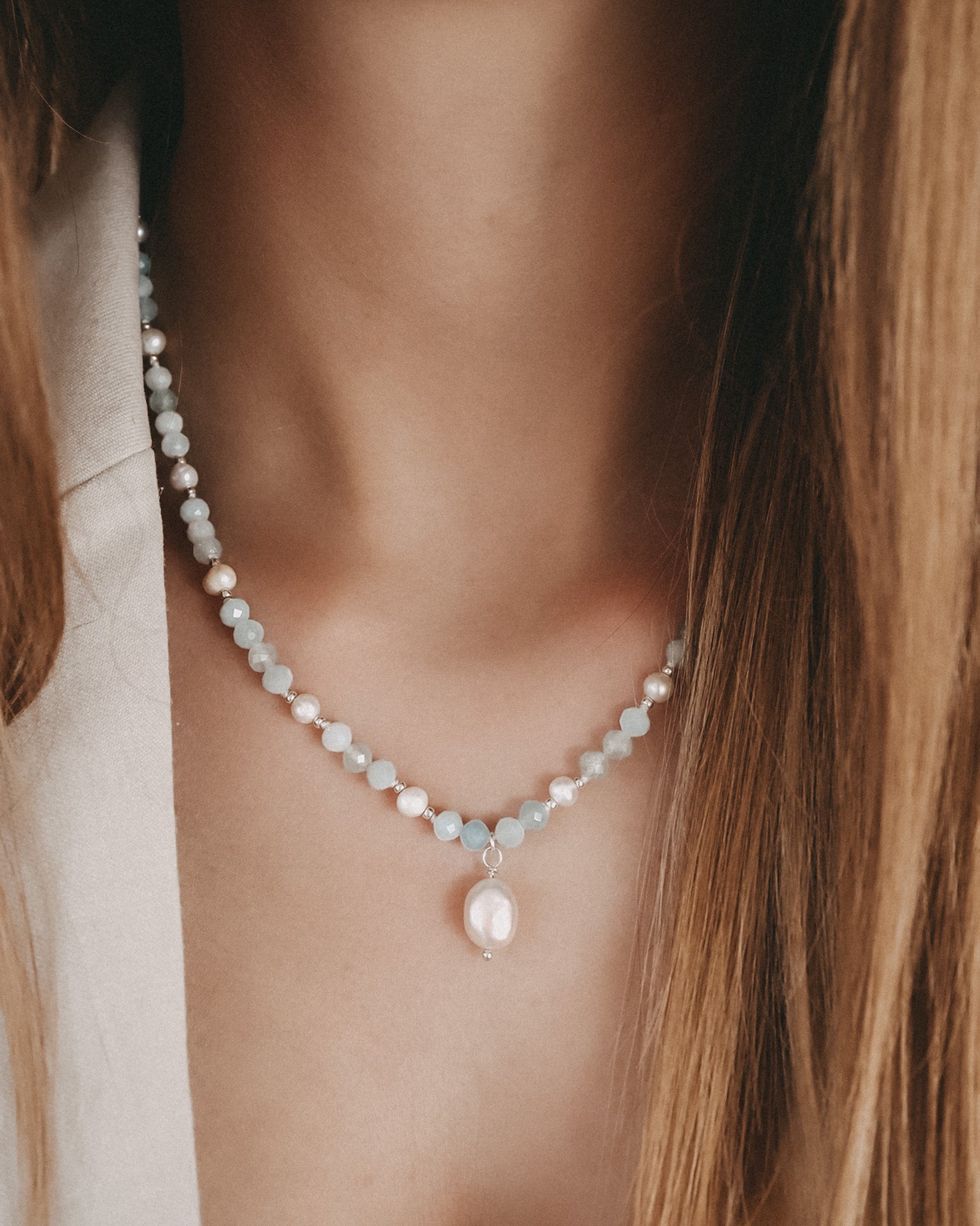 Damen Halskette mit Perlenanhänger